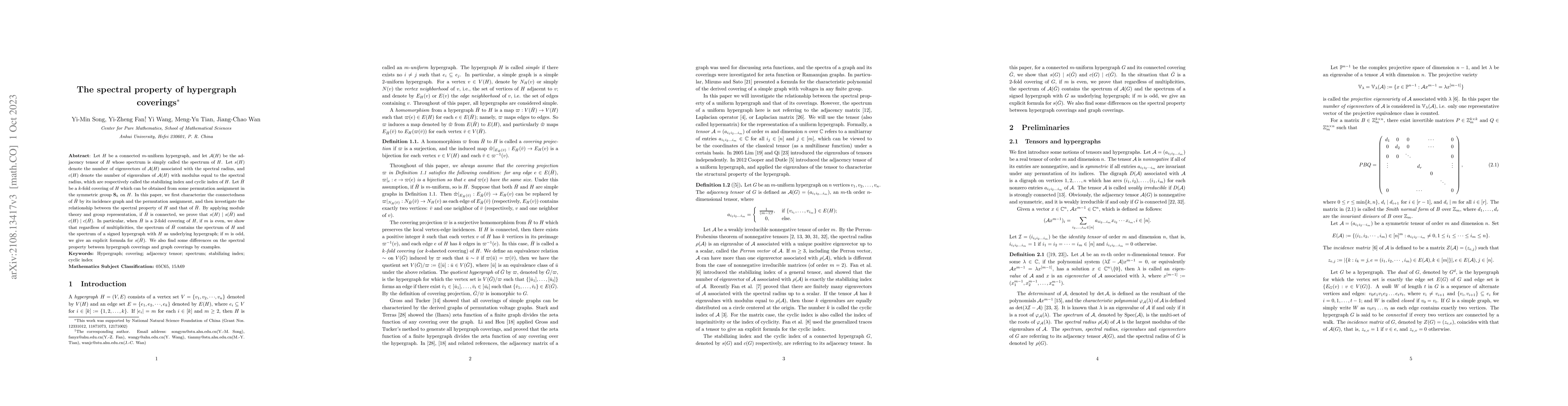 Thumbnail for The spectral property of hypergraph coverings