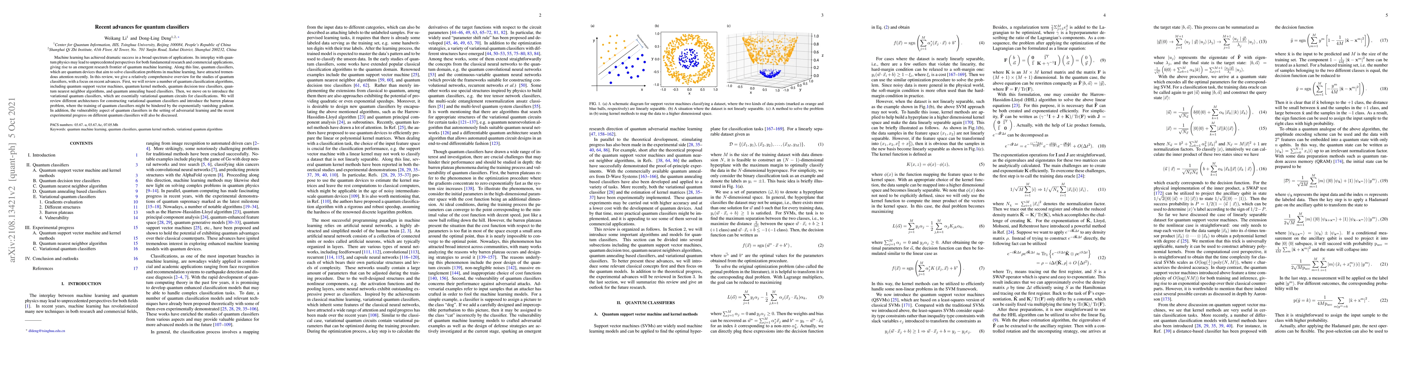 Thumbnail for Recent advances for quantum classifiers