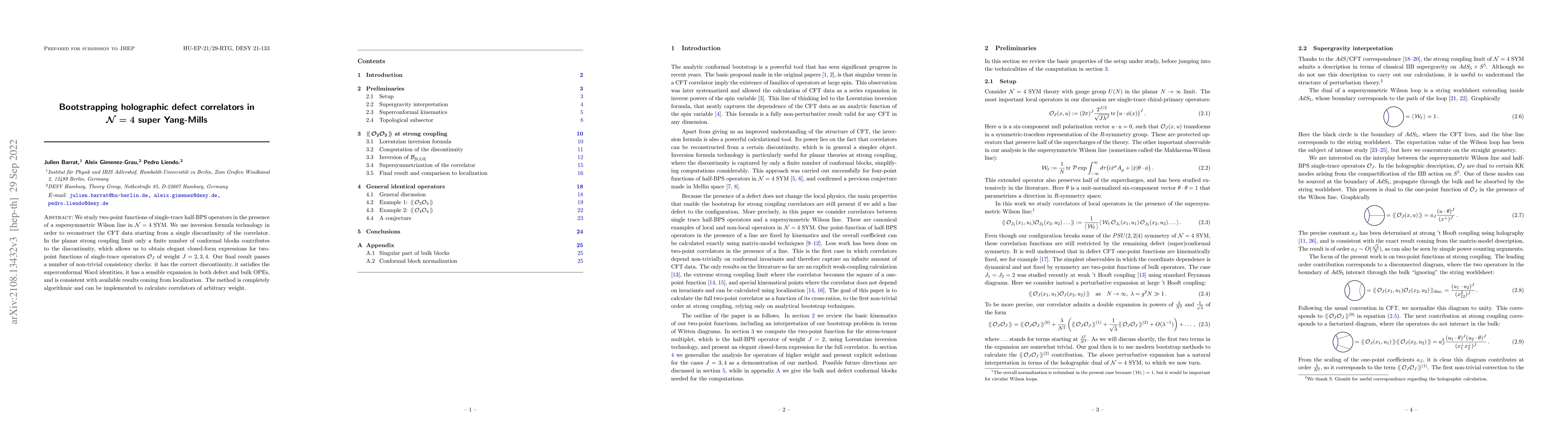 Thumbnail for Bootstrapping holographic defect correlators in $\mathcal{N}=4$ super
  Yang-Mills