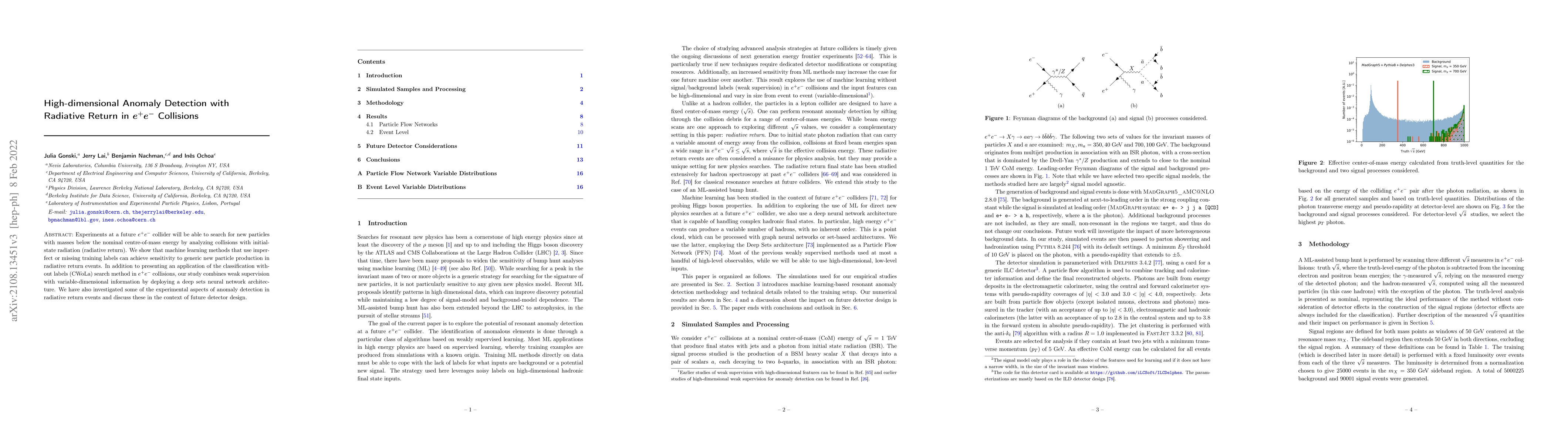 Thumbnail for High-dimensional Anomaly Detection with Radiative Return in $e^{+}e^{-}$
  Collisions