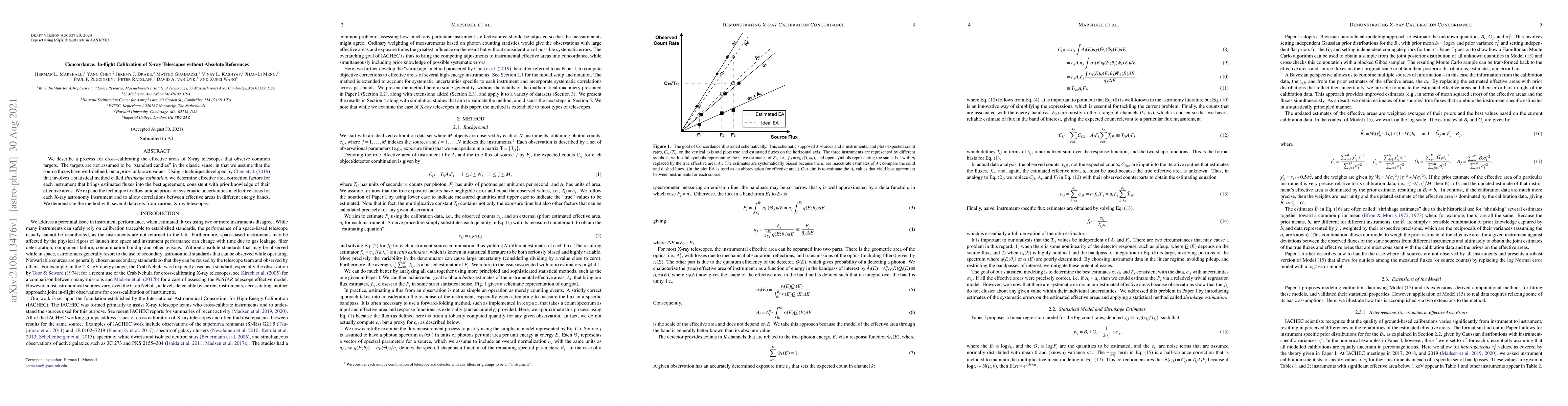 Thumbnail for Concordance: In-flight Calibration of X-ray Telescopes without Absolute
  References