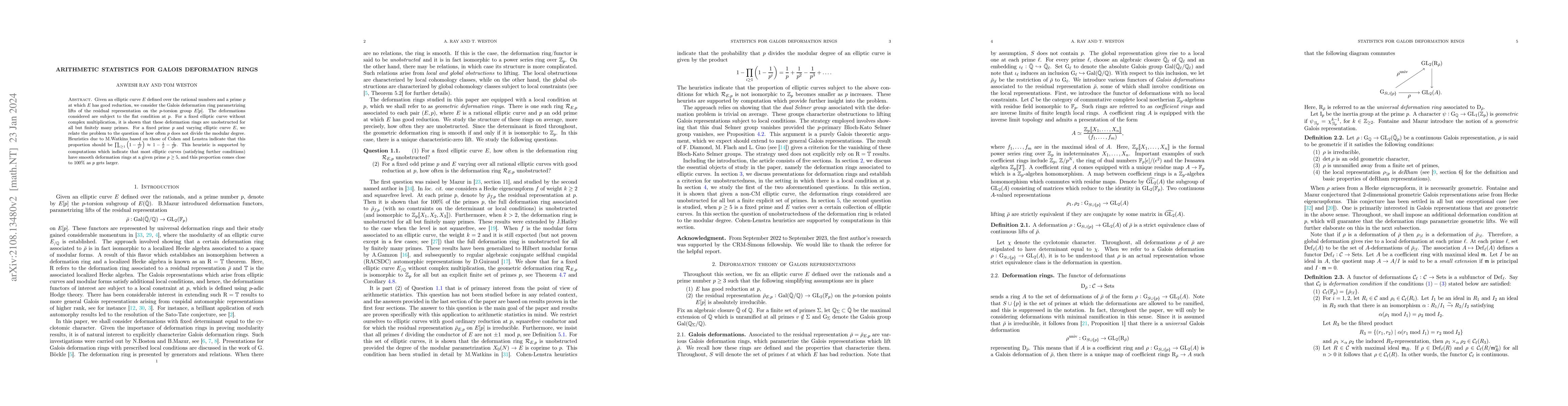 Thumbnail for Arithmetic statistics for Galois deformation rings