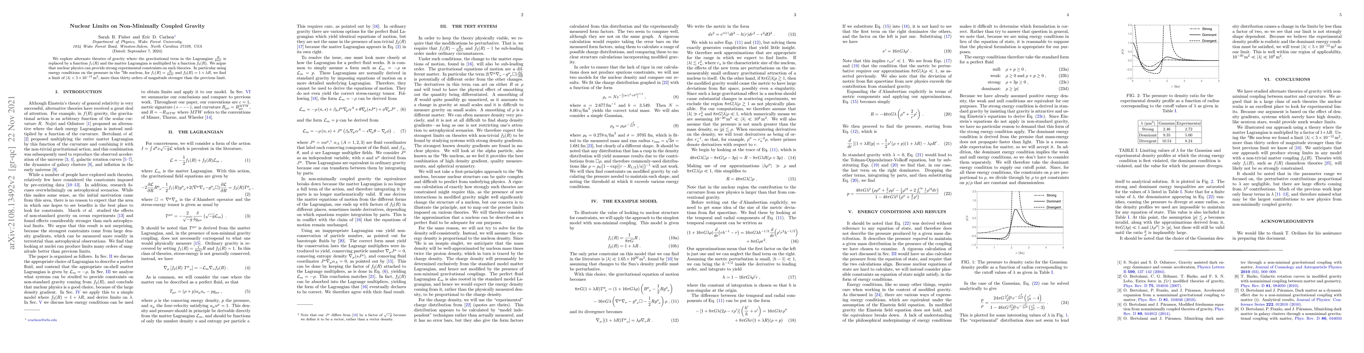 Thumbnail for Nuclear Limits on Non-Minimally Coupled Gravity