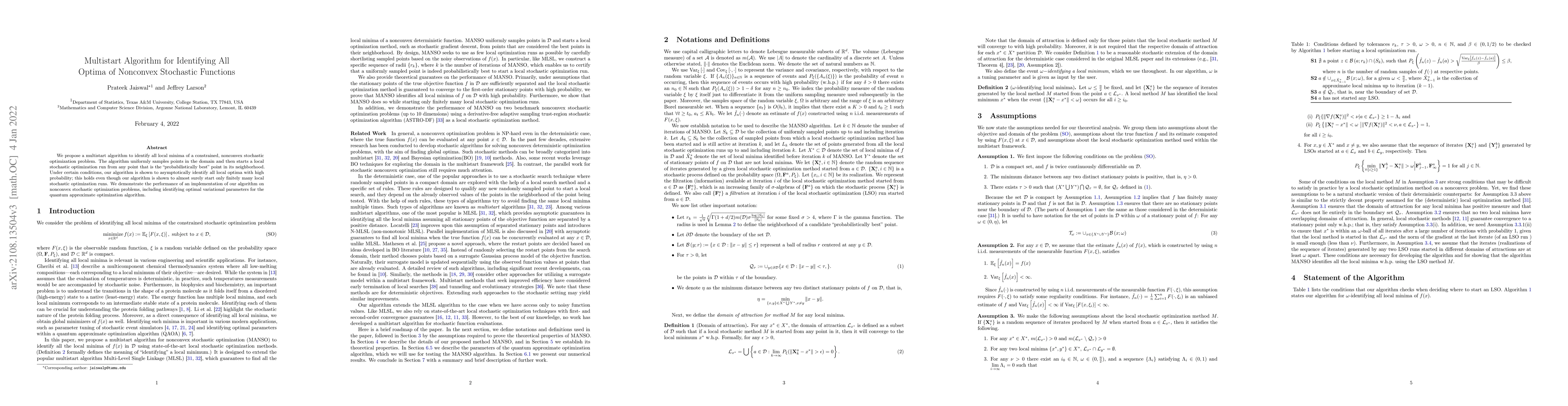 Thumbnail for Multistart Algorithm for Identifying All Optima of Nonconvex Stochastic
  Functions