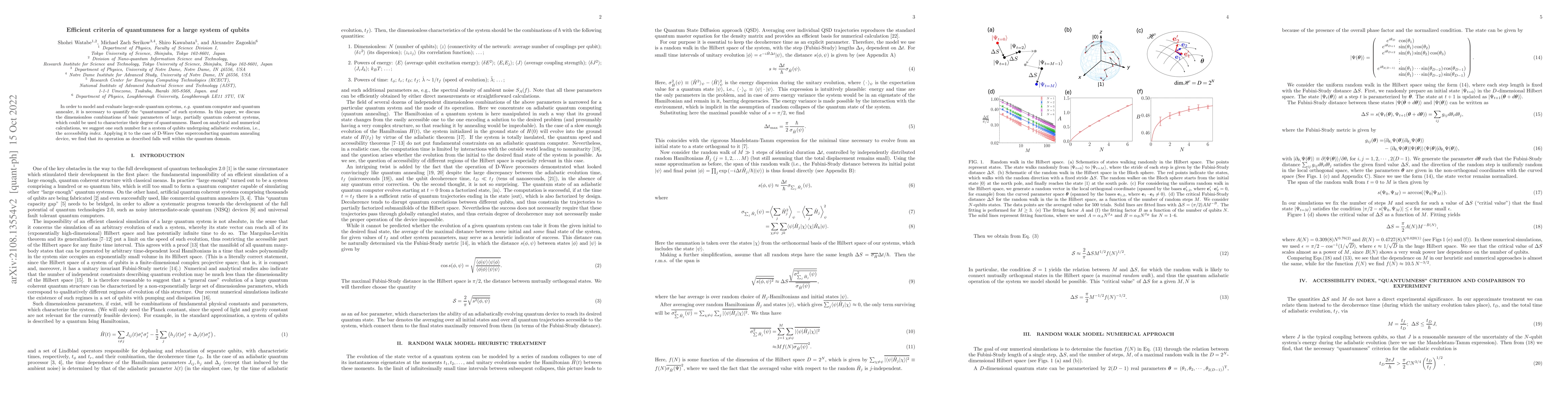 Thumbnail for Efficient criteria of quantumness for a large system of qubits
