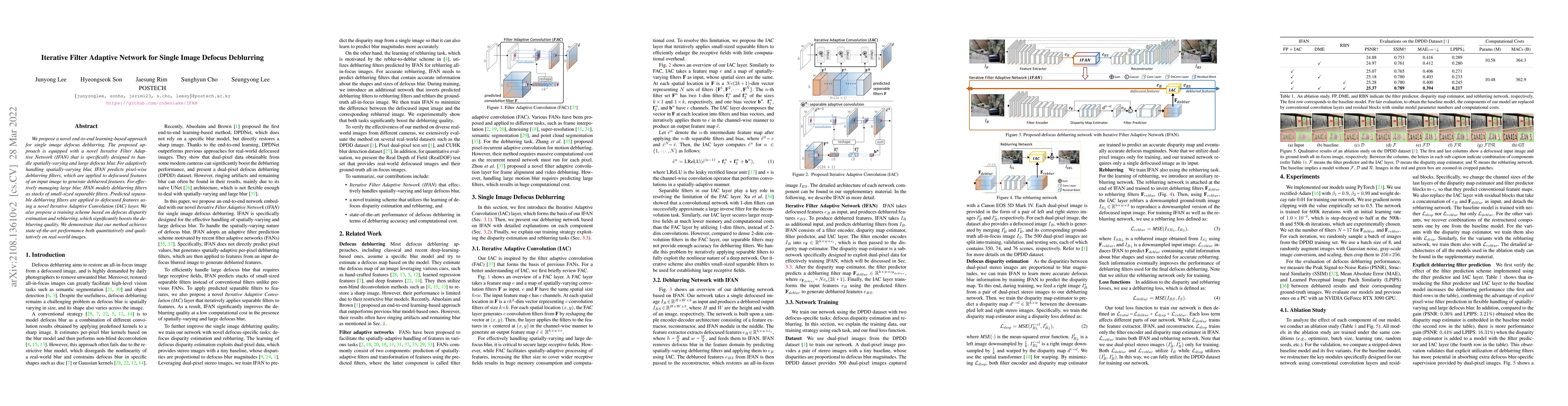 Thumbnail for Iterative Filter Adaptive Network for Single Image Defocus Deblurring