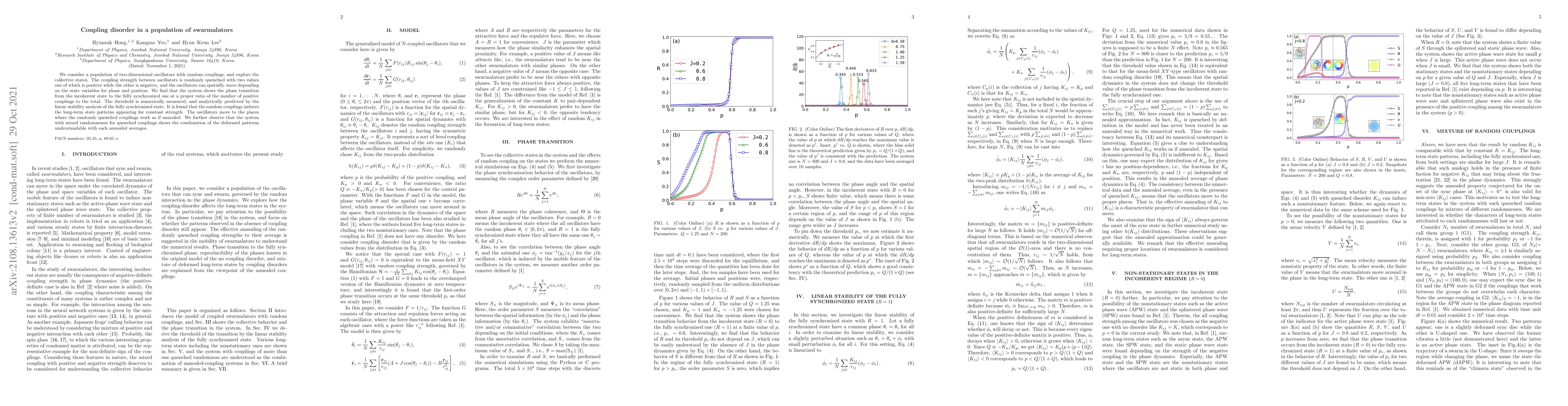 Thumbnail for Coupling disorder in a population of swarmalators