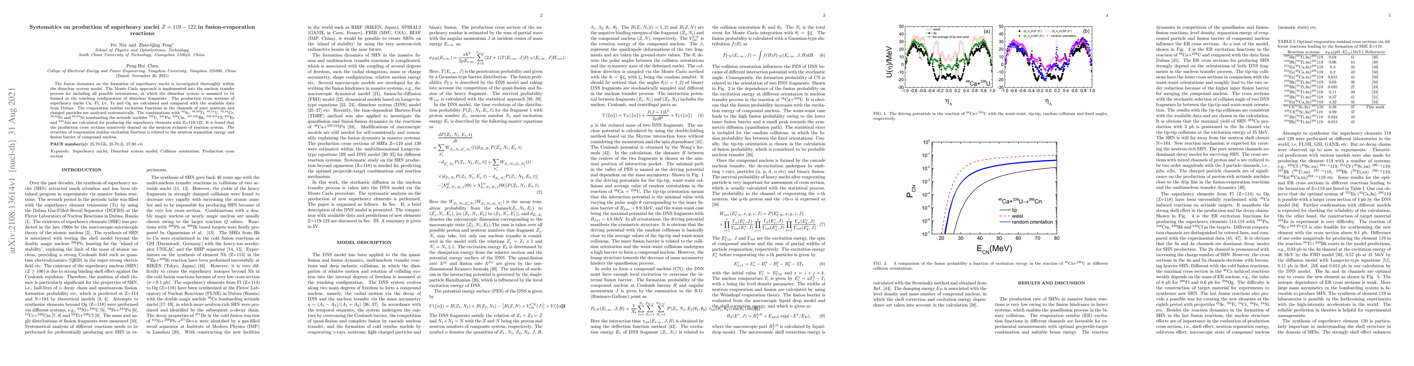 Thumbnail for Systematics on production of superheavy nuclei $Z = 119-122$ in
  fusion-evaporation reactions