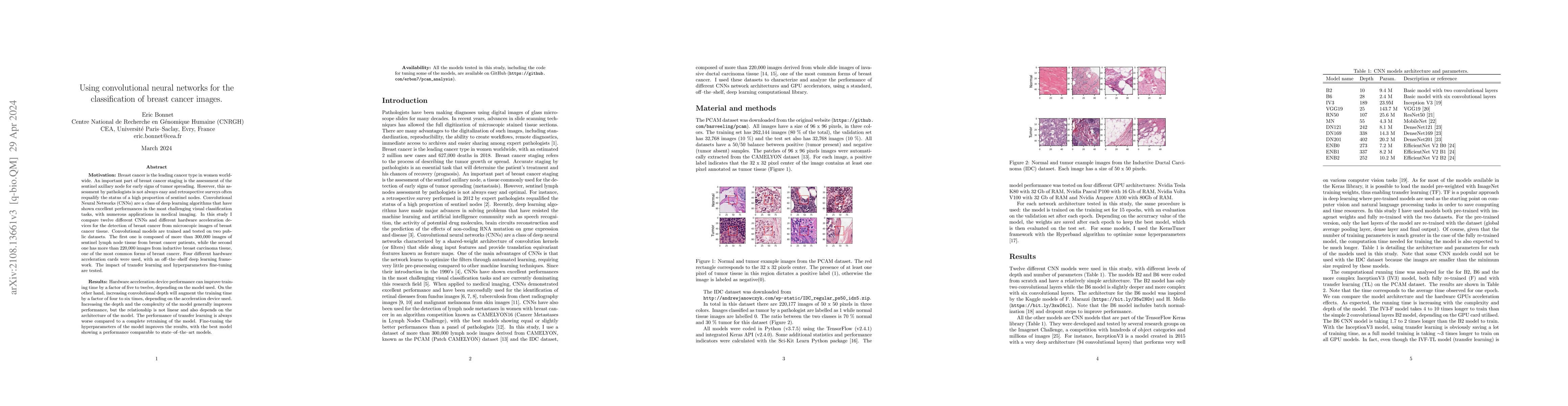 Thumbnail for Using convolutional neural networks for the classification of breast
  cancer images