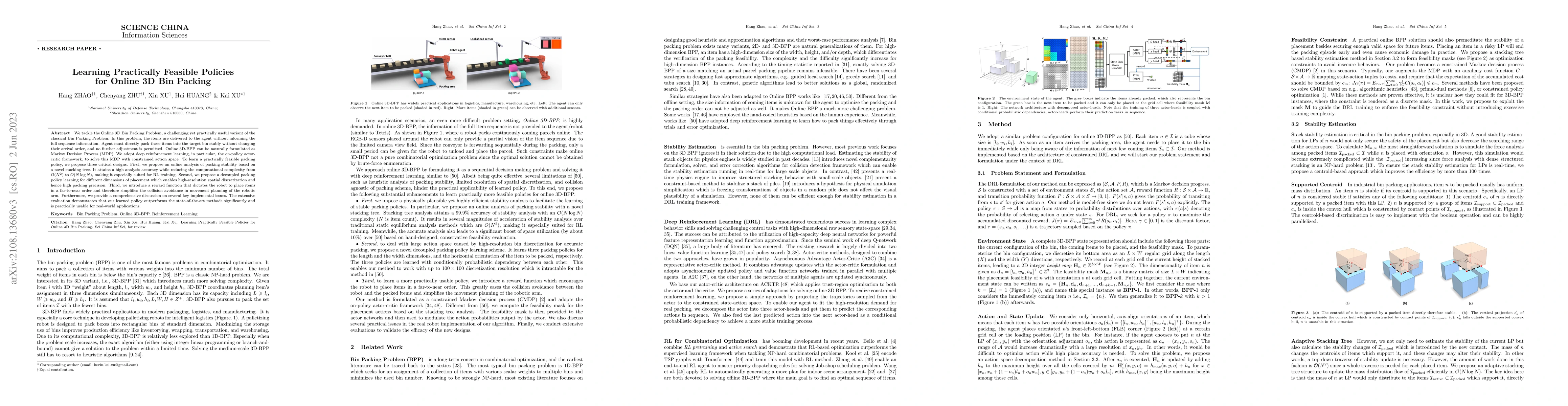 Thumbnail for Learning Practically Feasible Policies for Online 3D Bin Packing