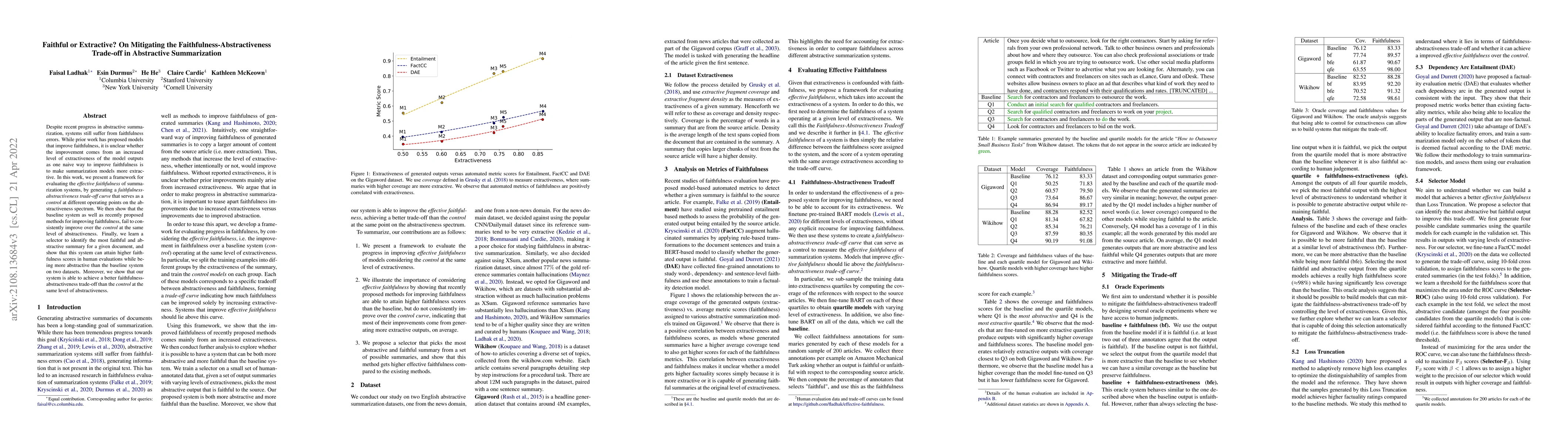 Thumbnail for Faithful or Extractive? On Mitigating the Faithfulness-Abstractiveness
  Trade-off in Abstractive Summarization