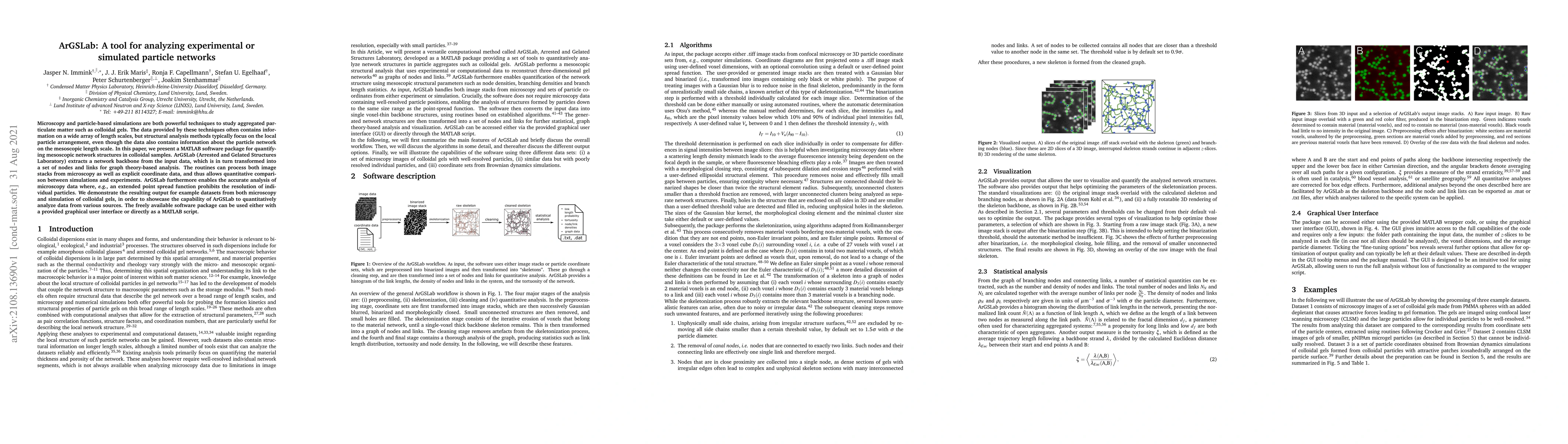 Thumbnail for ArGSLab: A tool for analyzing experimental or simulated particle
  networks