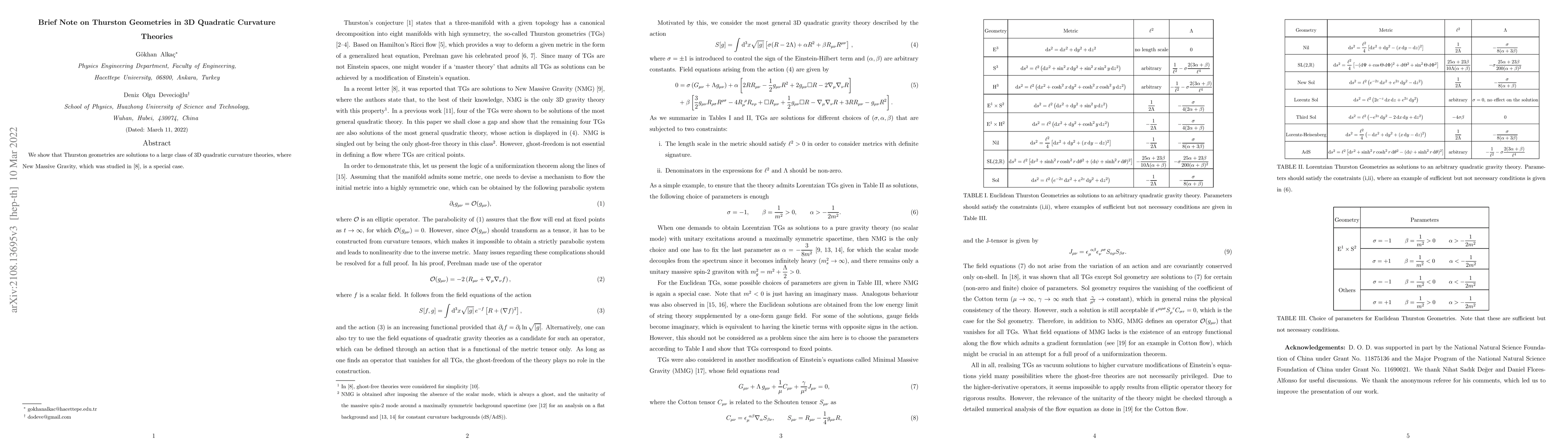 Thumbnail for Brief Note on Thurston Geometries in 3D Quadratic Curvature Theories