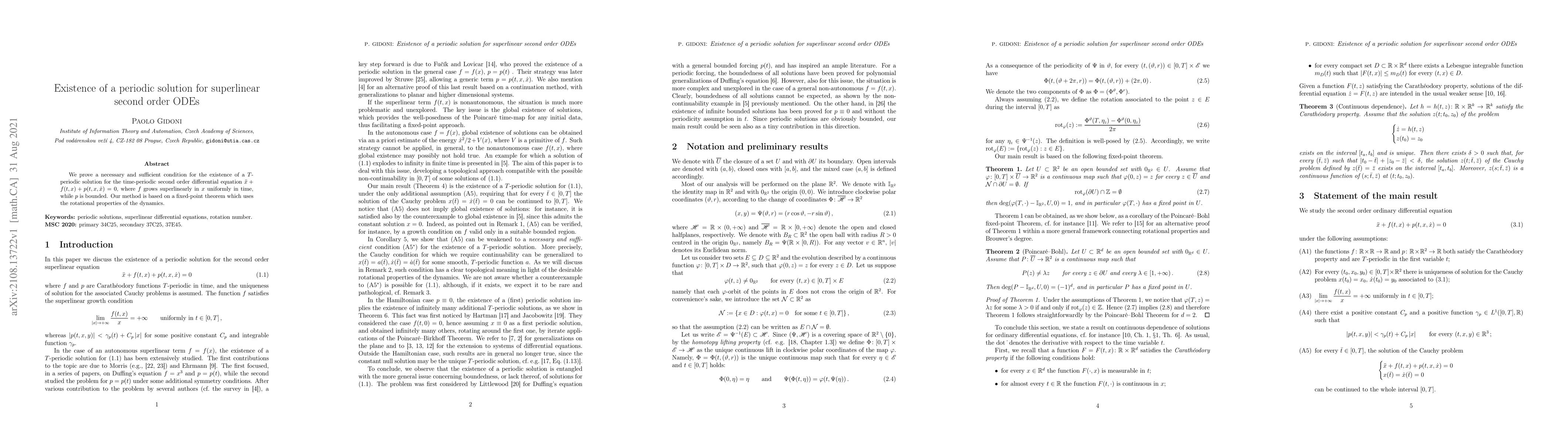 Thumbnail for Existence of a periodic solution for superlinear second order ODEs