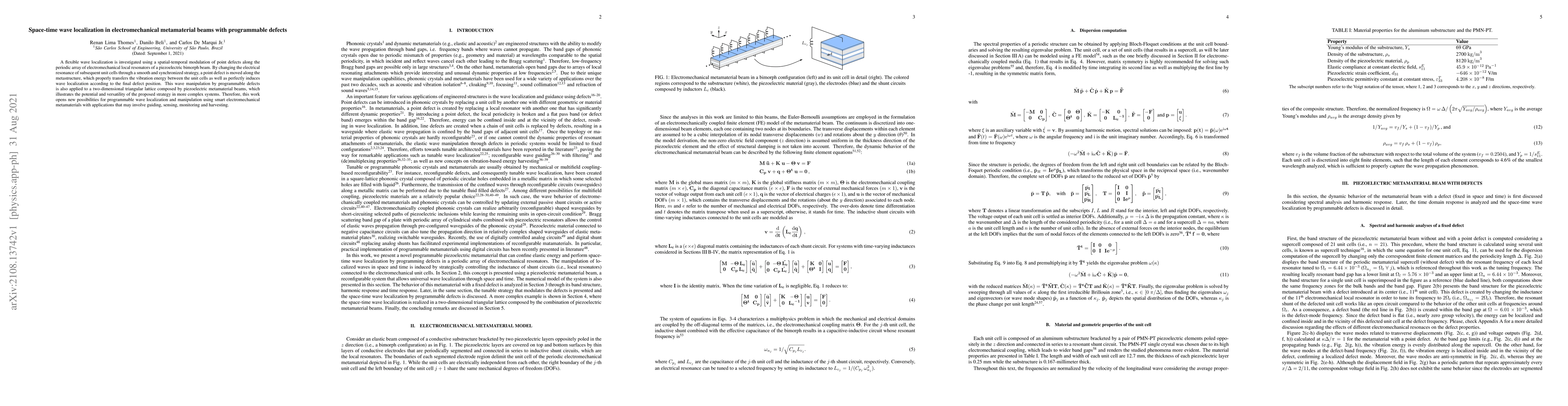 Thumbnail for Space-time wave localization in electromechanical metamaterial beams
  with programmable defects