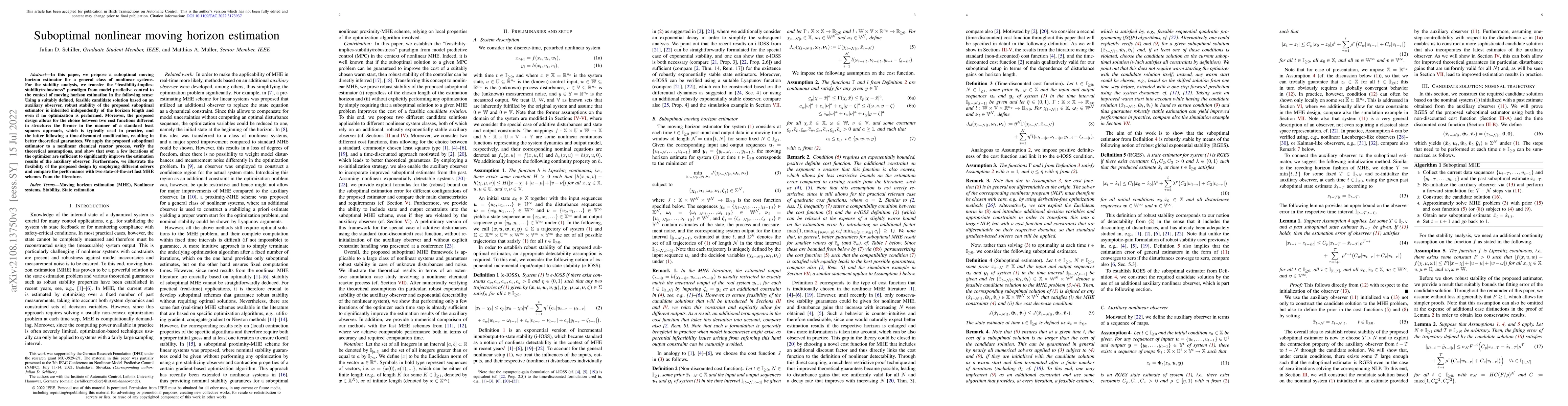Thumbnail for Suboptimal nonlinear moving horizon estimation