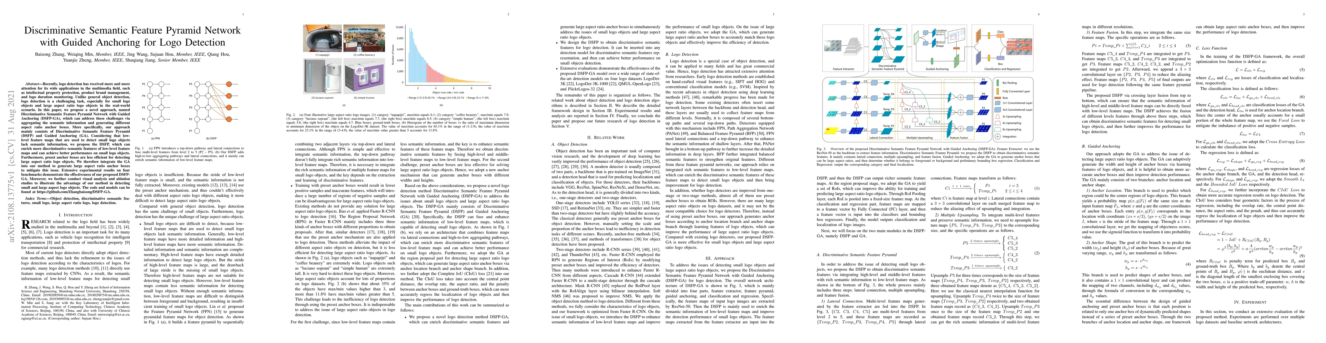 Thumbnail for Discriminative Semantic Feature Pyramid Network with Guided Anchoring
  for Logo Detection