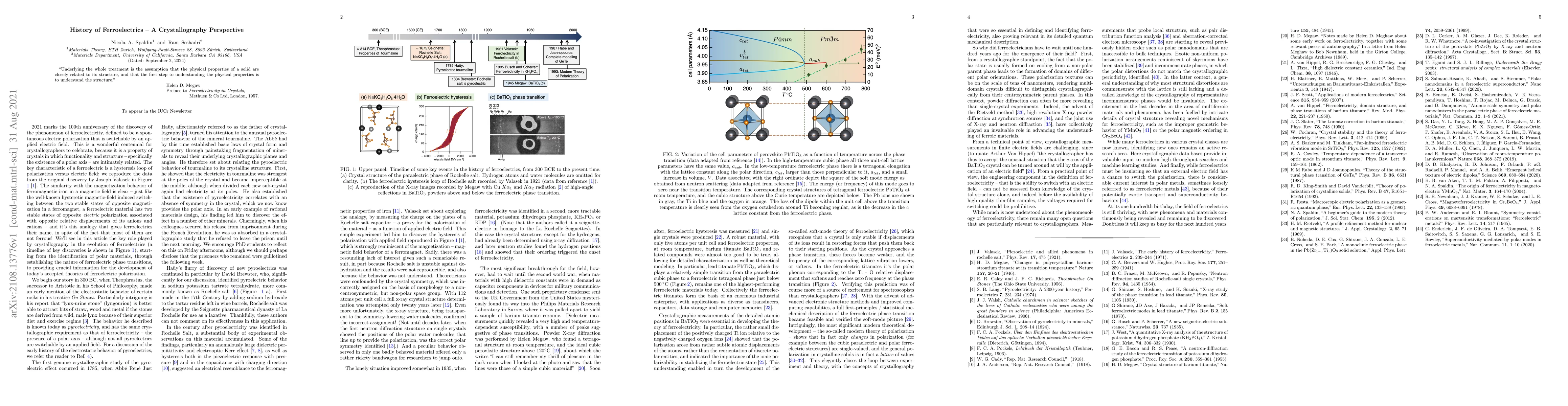 Thumbnail for History of Ferroelectrics -- A Crystallography Perspective