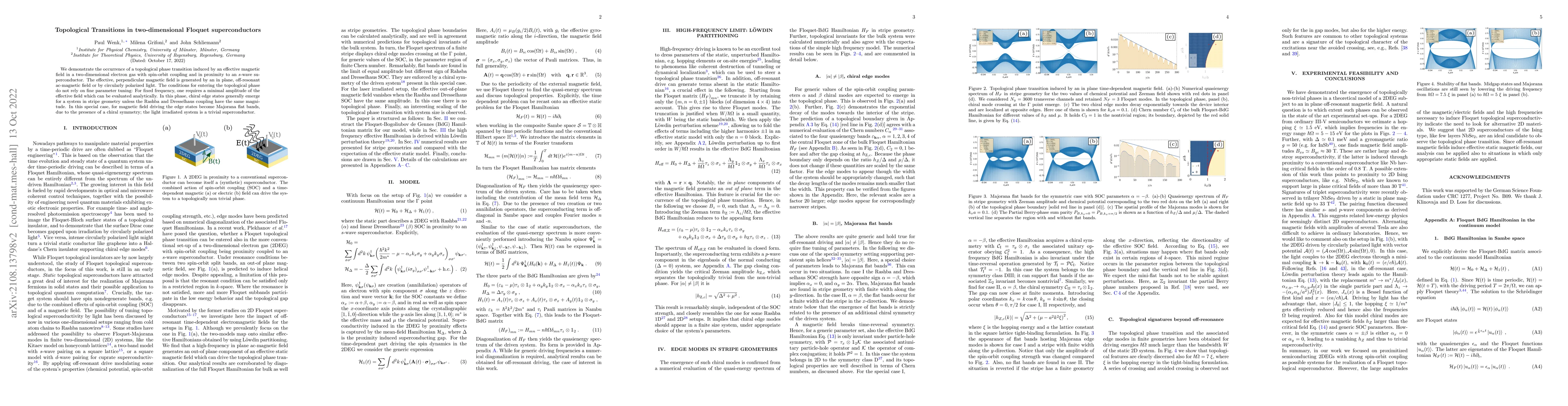 Thumbnail for Topological transitions in two-dimensional Floquet superconductors