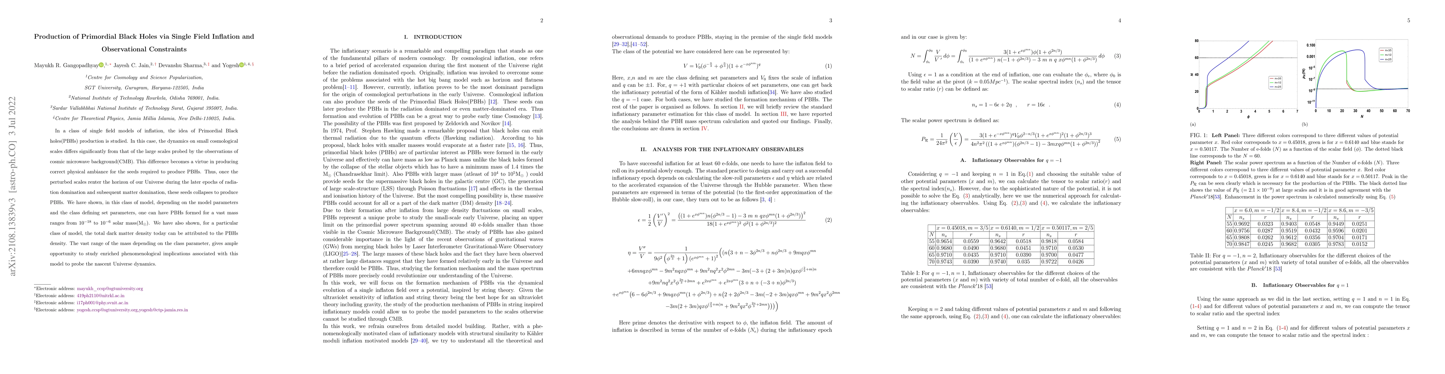 Thumbnail for Production of Primordial Black Holes via Single Field Inflation and
  Observational Constraints