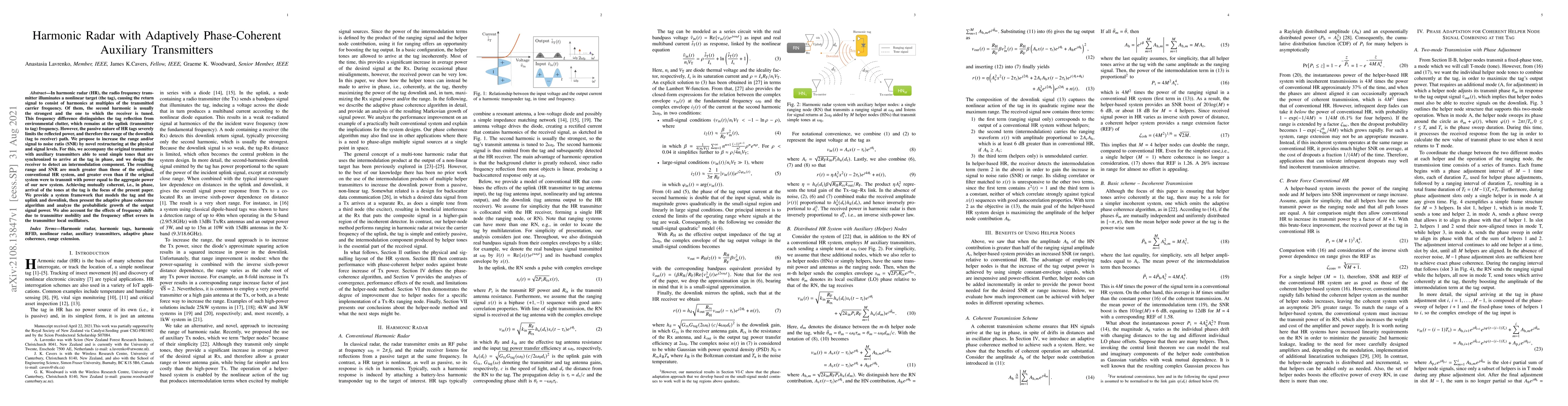 Thumbnail for Harmonic Radar with Adaptively Phase-Coherent Auxiliary Transmitters