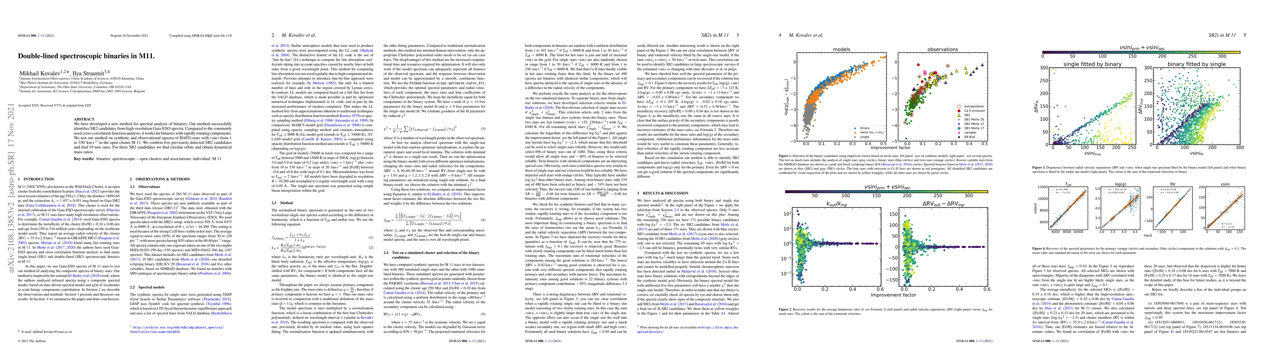 Thumbnail for Double-lined spectroscopic binaries in M11