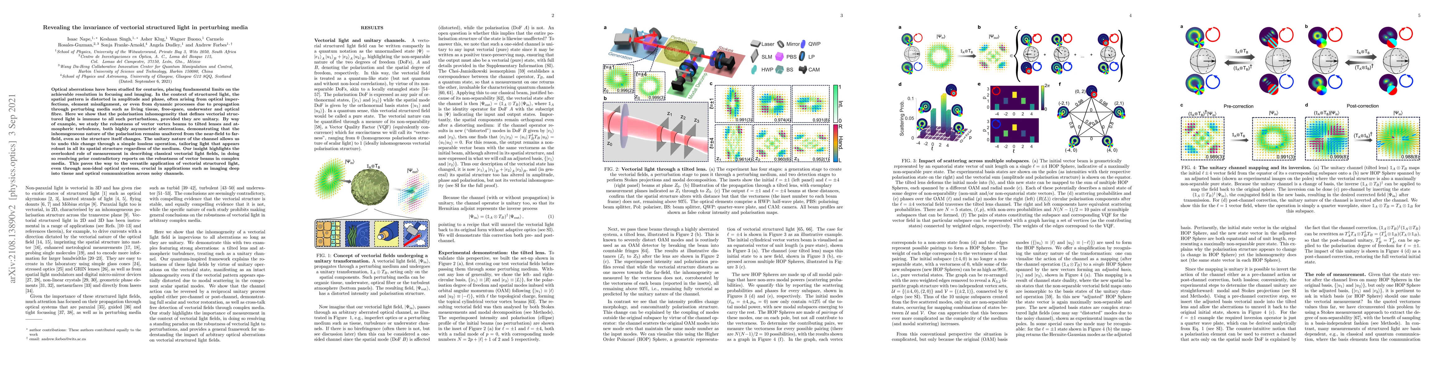 Thumbnail for Revealing the invariance of vectorial structured light in perturbing
  media