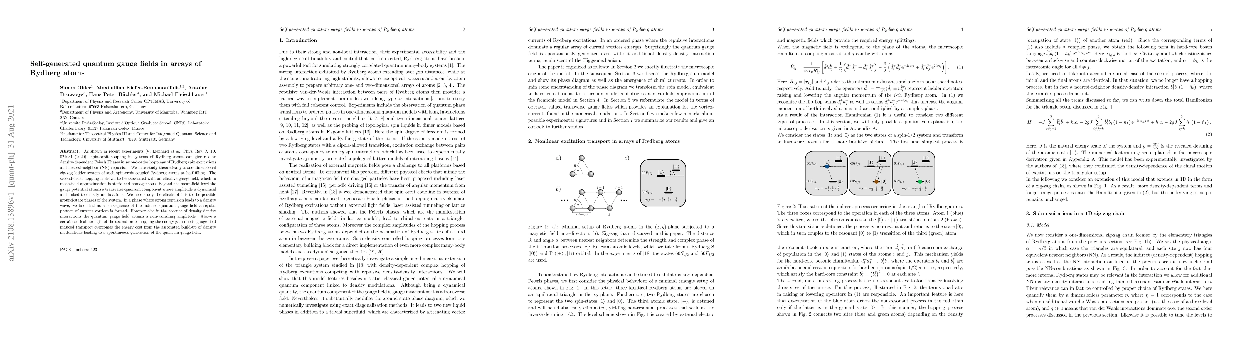 Thumbnail for Self-generated quantum gauge fields in arrays of Rydberg atoms