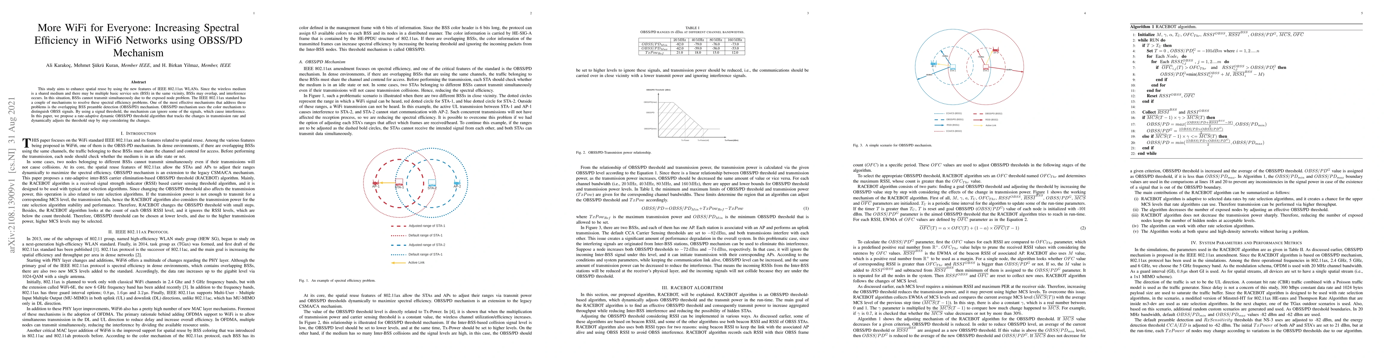 Thumbnail for More WiFi for Everyone: Increasing Spectral Efficiency in WiFi6 Networks
  using OBSS/PD Mechanism