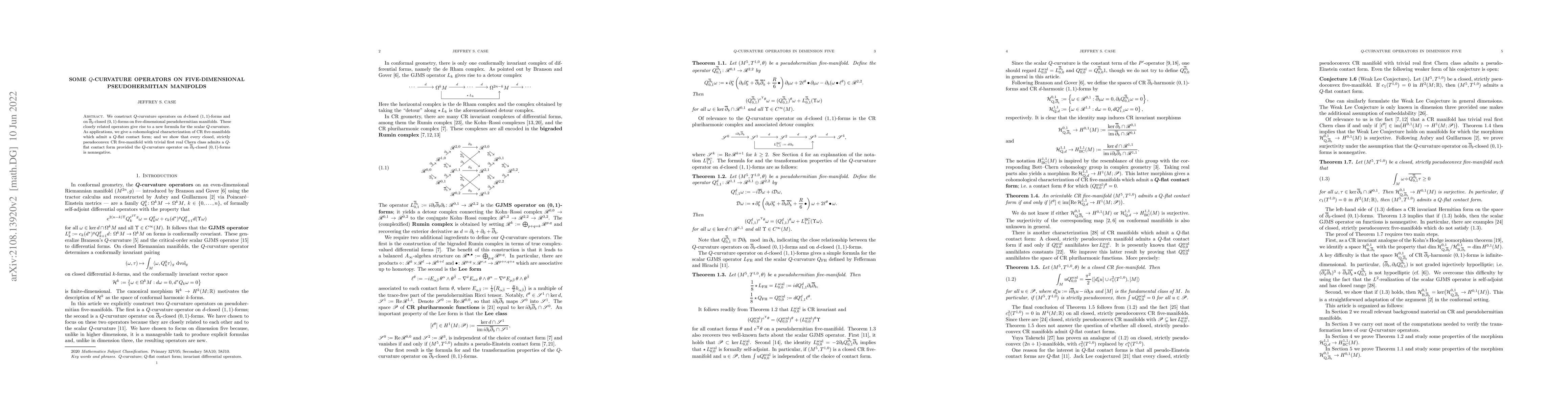 Thumbnail for Some $Q$-curvature operators on five-dimensional pseudohermitian
  manifolds