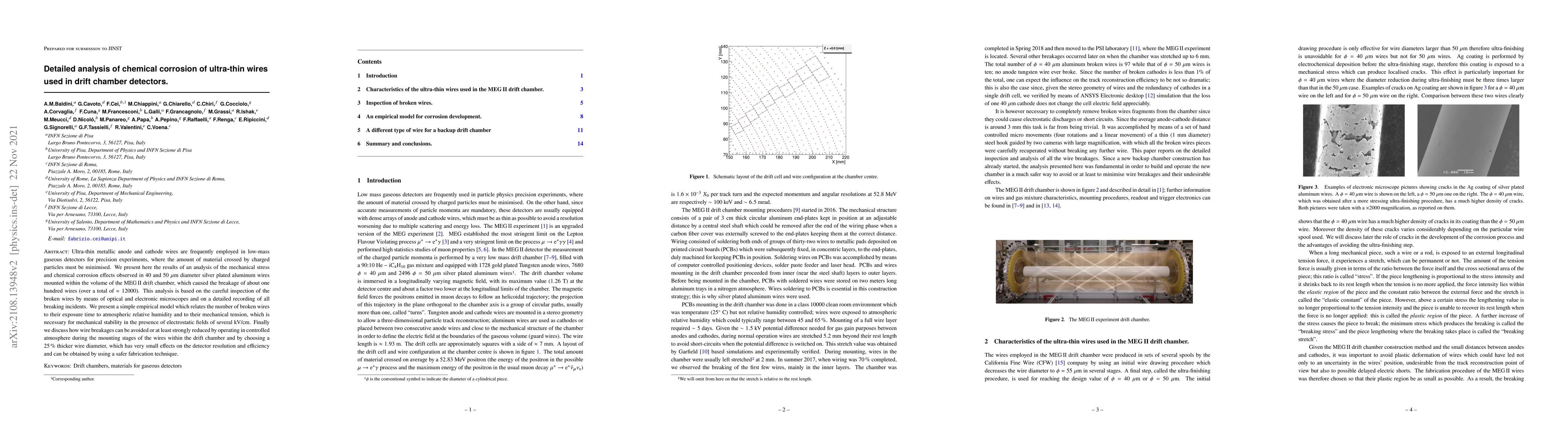 Thumbnail for Detailed analysis of chemical corrosion of ultra-thin wires used in
  drift chamber detectors