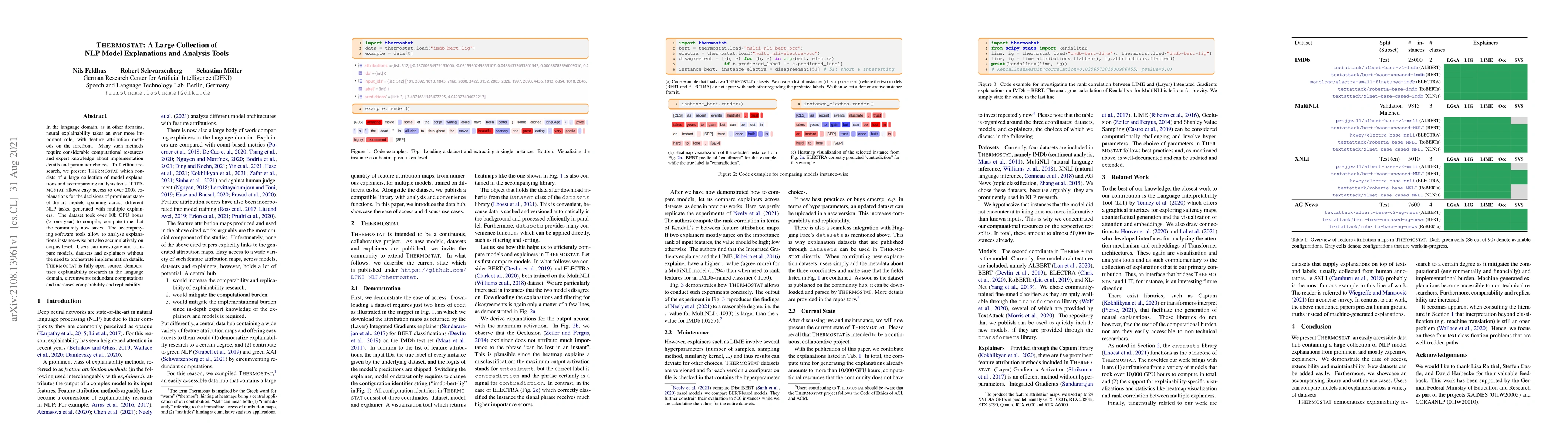 Thumbnail for Thermostat: A Large Collection of NLP Model Explanations and Analysis
  Tools