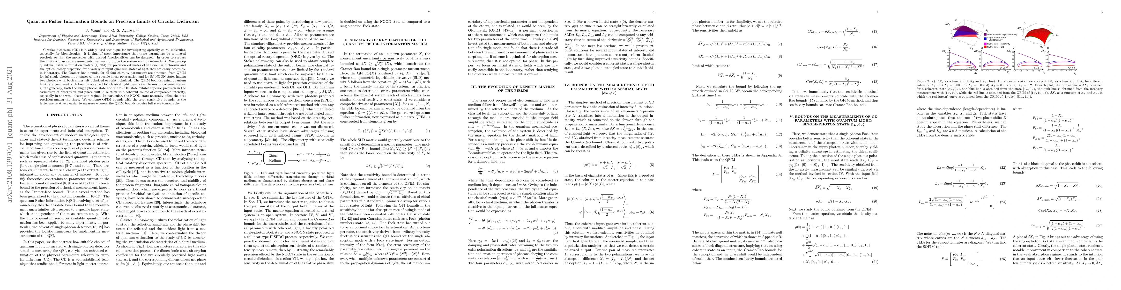 Thumbnail for Quantum Fisher Information Bounds on Precision Limits of Circular
  Dichroism