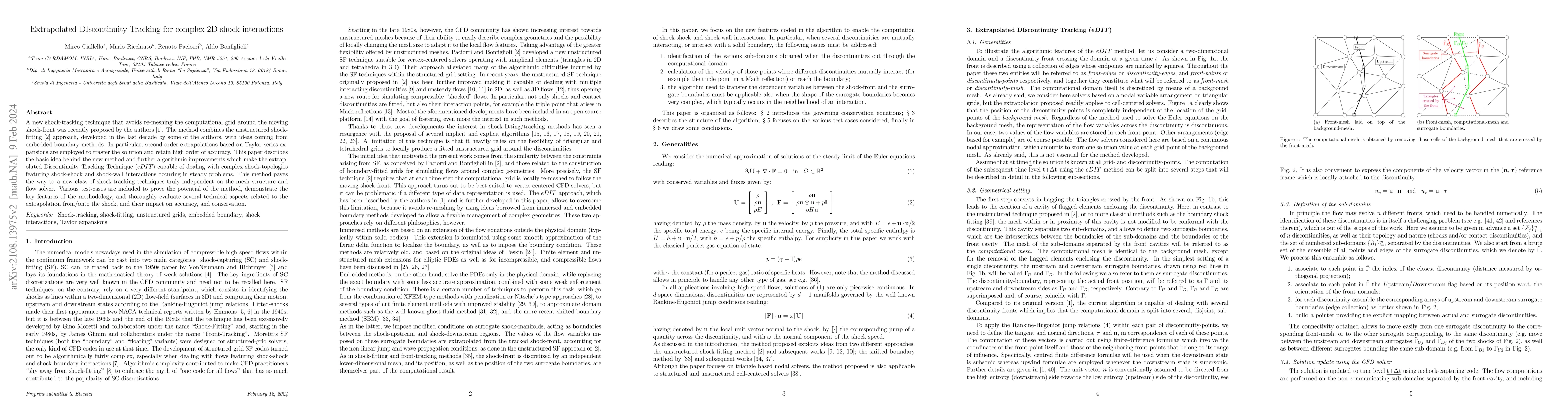 Thumbnail for Extrapolated DIscontinuity Tracking for complex 2D shock interactions