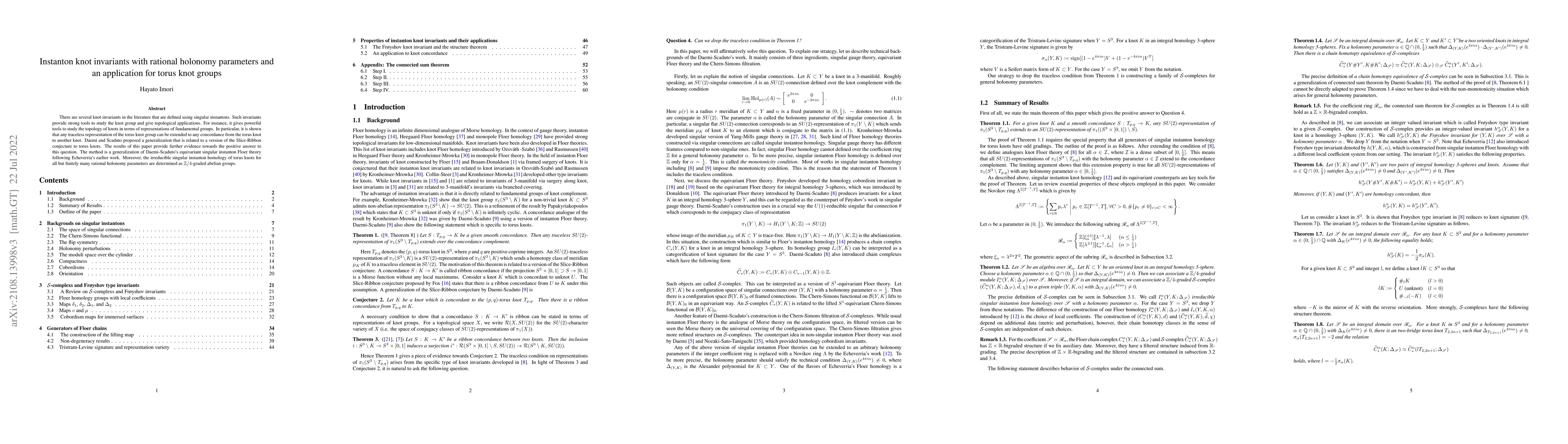Thumbnail for Instanton knot invariants with rational holonomy parameters and an
  application for torus knot groups