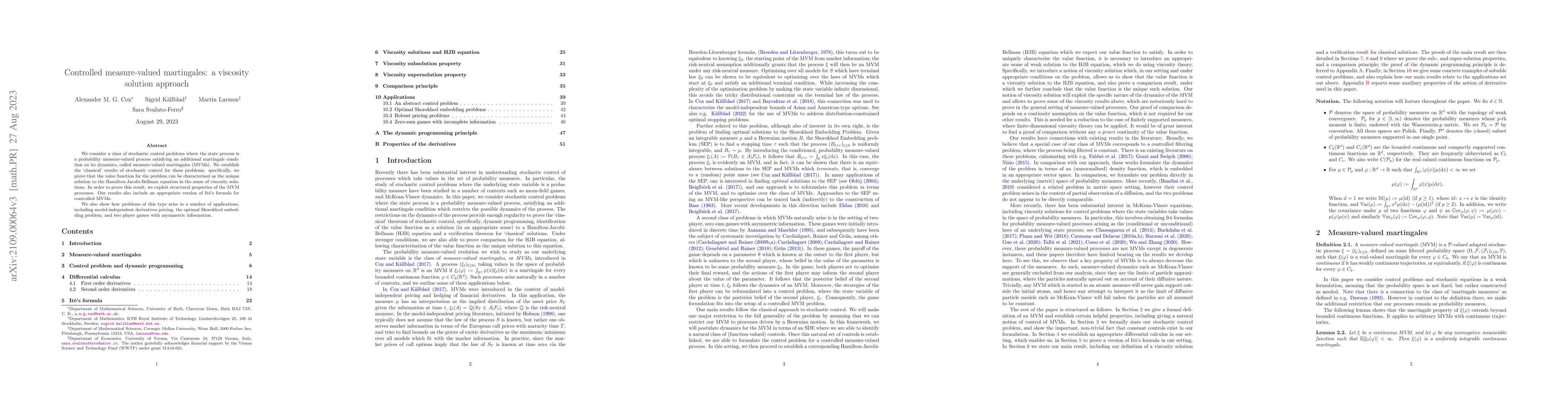 Thumbnail for Controlled Measure-Valued Martingales: a Viscosity Solution Approach