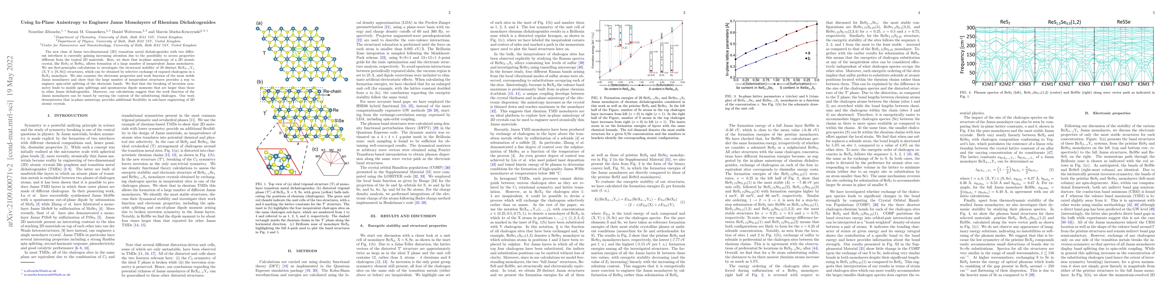 Thumbnail for Using in-plane anisotropy to engineer Janus monolayers of rhenium
  dichalcogenides