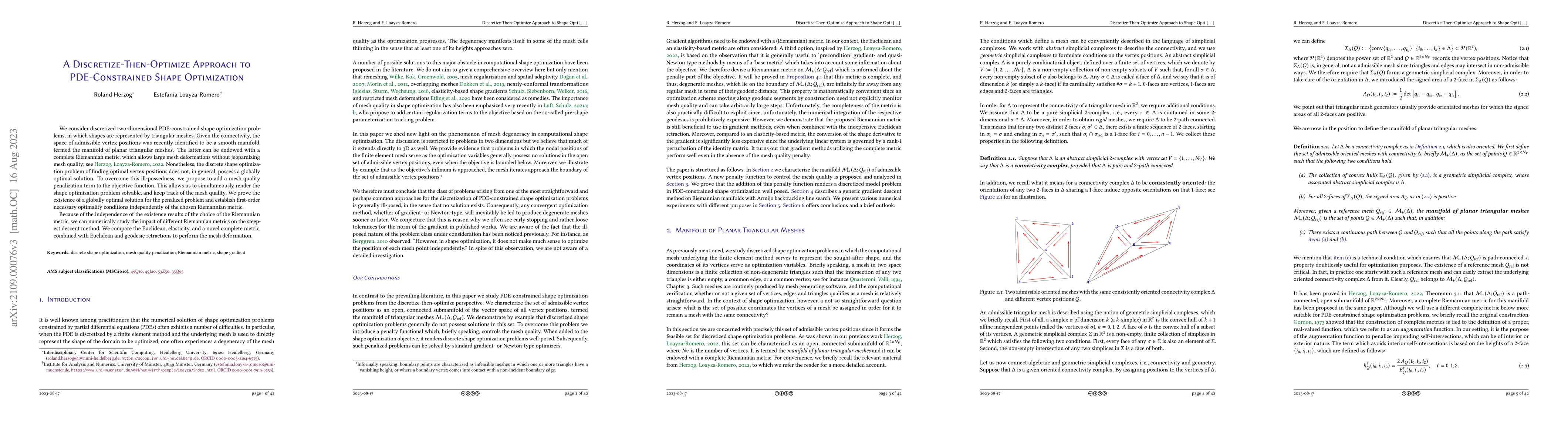 Thumbnail for A Discretize-Then-Optimize Approach to PDE-Constrained Shape
  Optimization