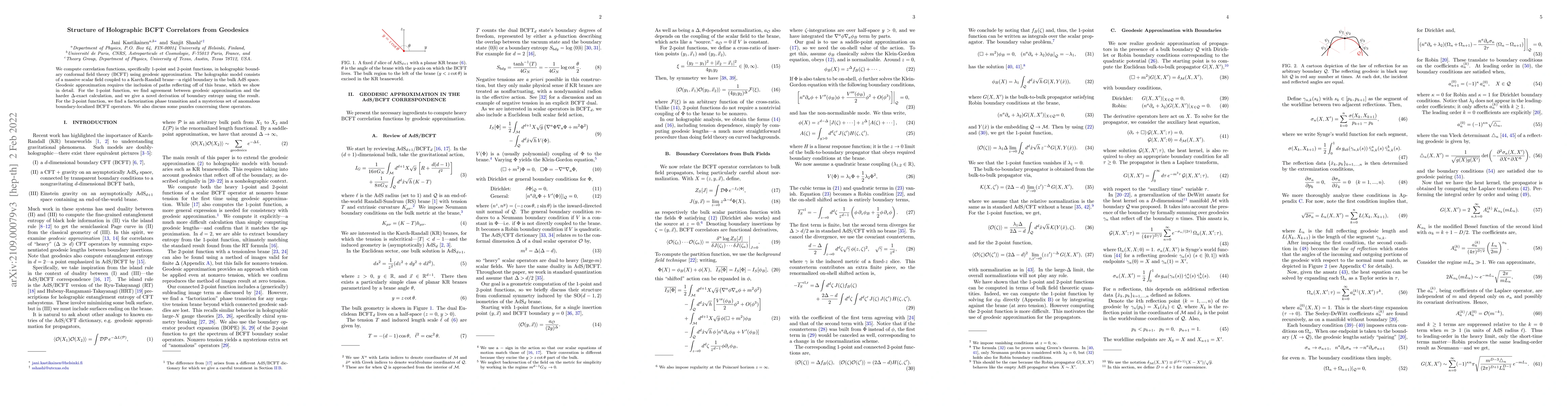 Thumbnail for Structure of Holographic BCFT Correlators from Geodesics