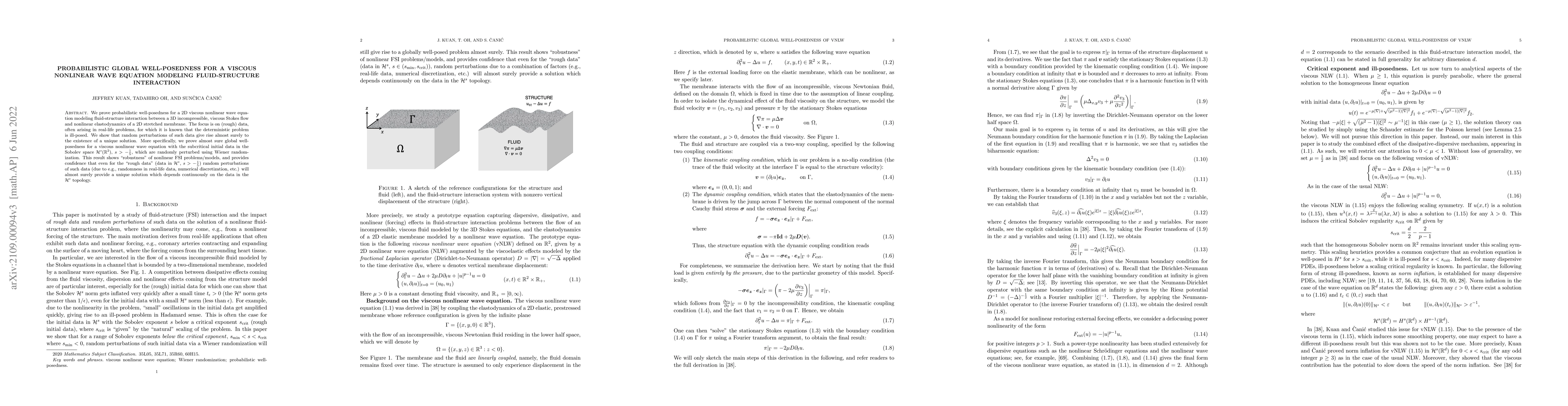 Thumbnail for Probabilistic global well-posedness for a viscous nonlinear wave
  equation modeling fluid-structure interaction