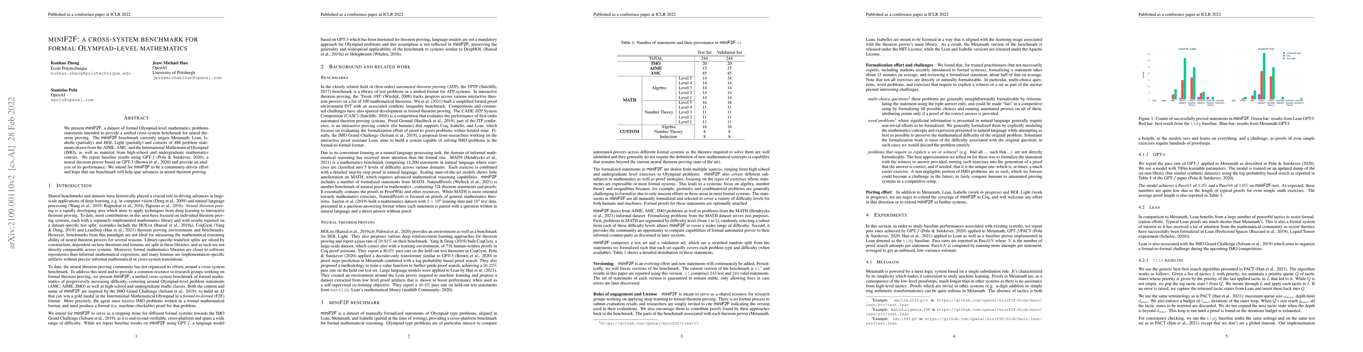 Thumbnail for MiniF2F: a cross-system benchmark for formal Olympiad-level mathematics