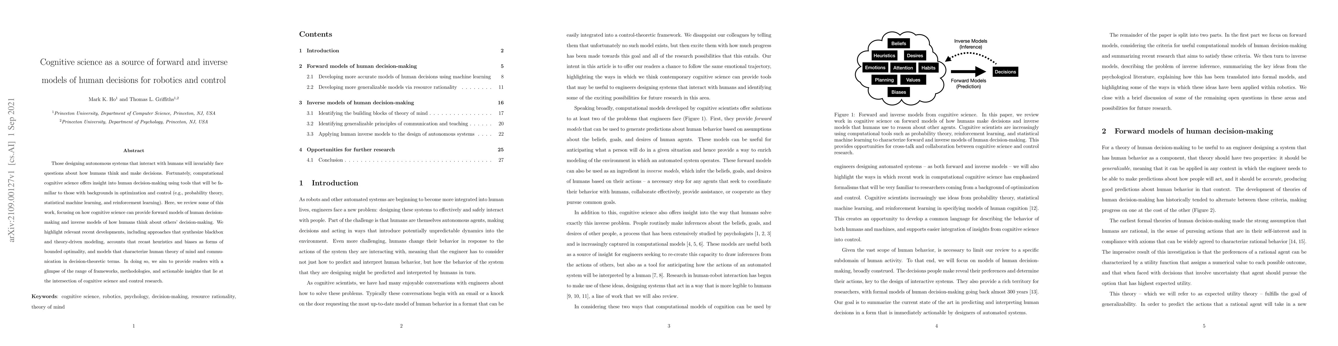 Thumbnail for Cognitive science as a source of forward and inverse models of human
  decisions for robotics and control