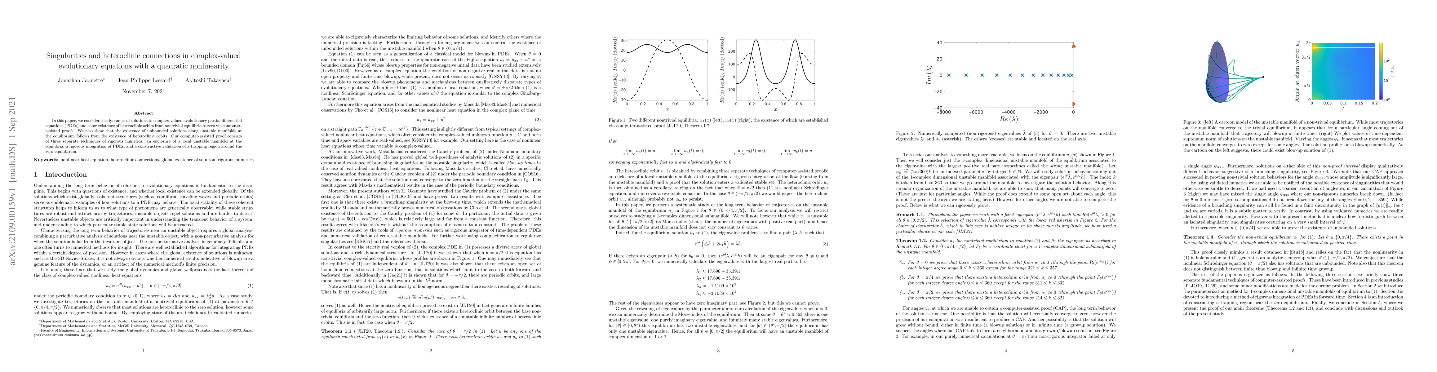 Thumbnail for Singularities and heteroclinic connections in complex-valued
  evolutionary equations with a quadratic nonlinearity