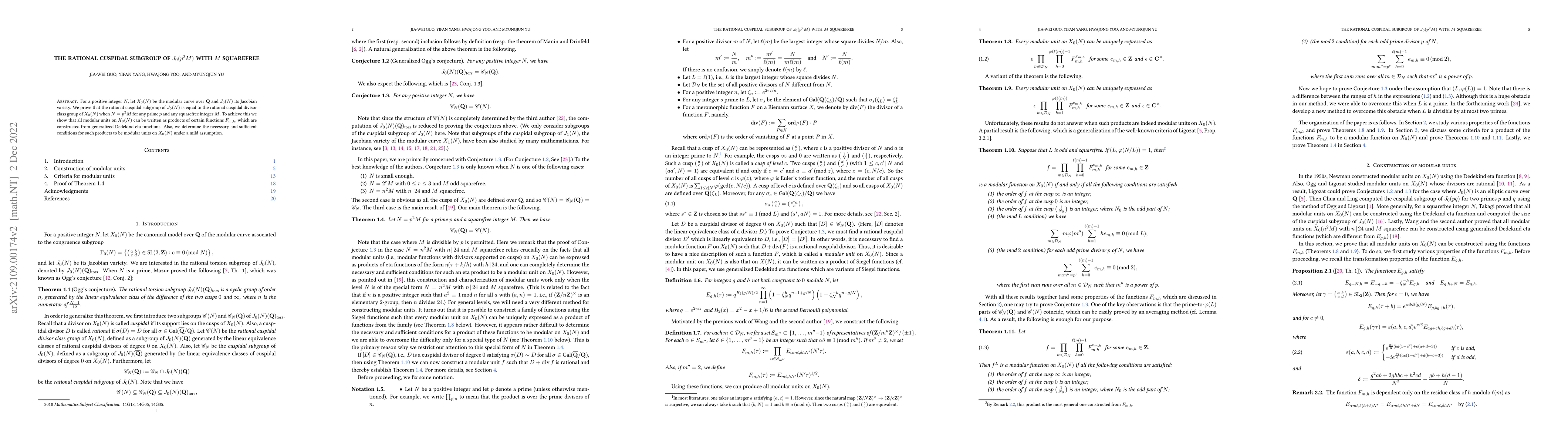 Thumbnail for The rational cuspidal subgroup of $J_0(p^2M)$ with $M$ squarefree