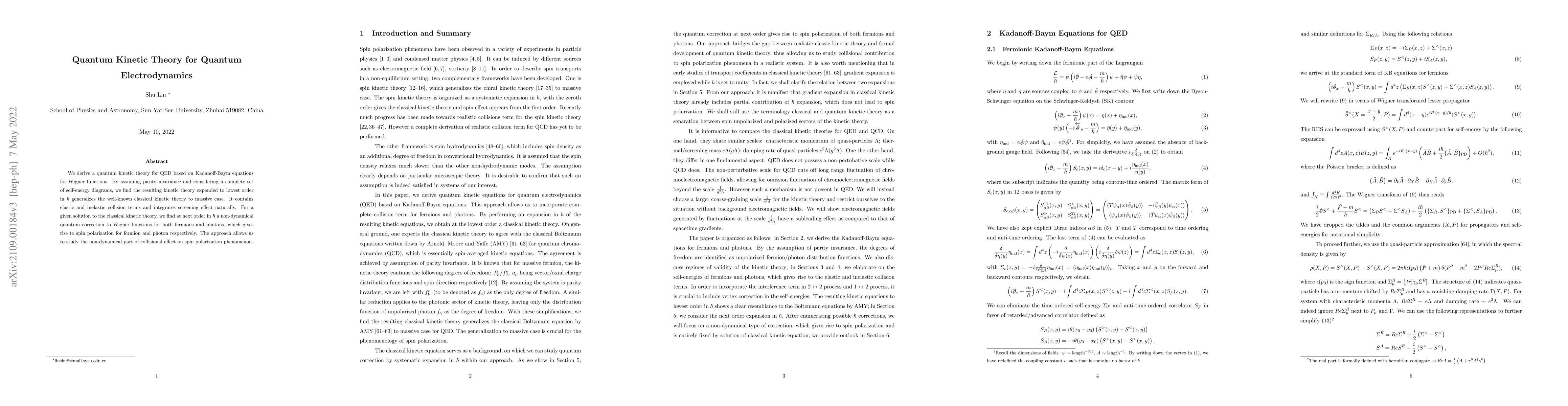 Thumbnail for Quantum Kinetic Theory for Quantum Electrodynamics