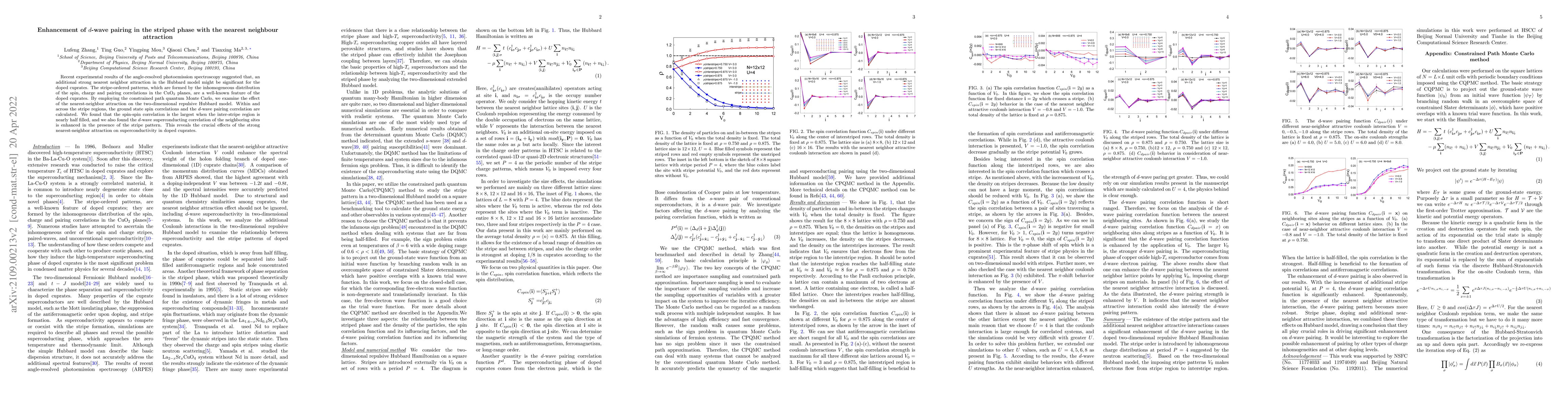 Thumbnail for Enhancement of $d$-wave pairing in the striped phase with the nearest
  neighbour attraction