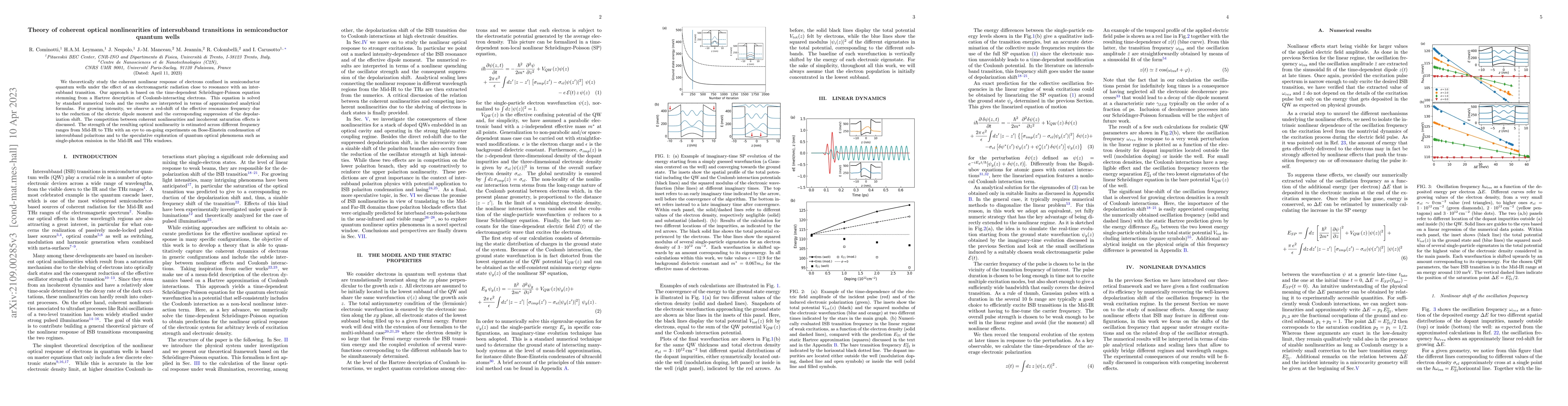 Thumbnail for Theory of coherent optical nonlinearities of intersubband transitions in
  semiconductor quantum wells