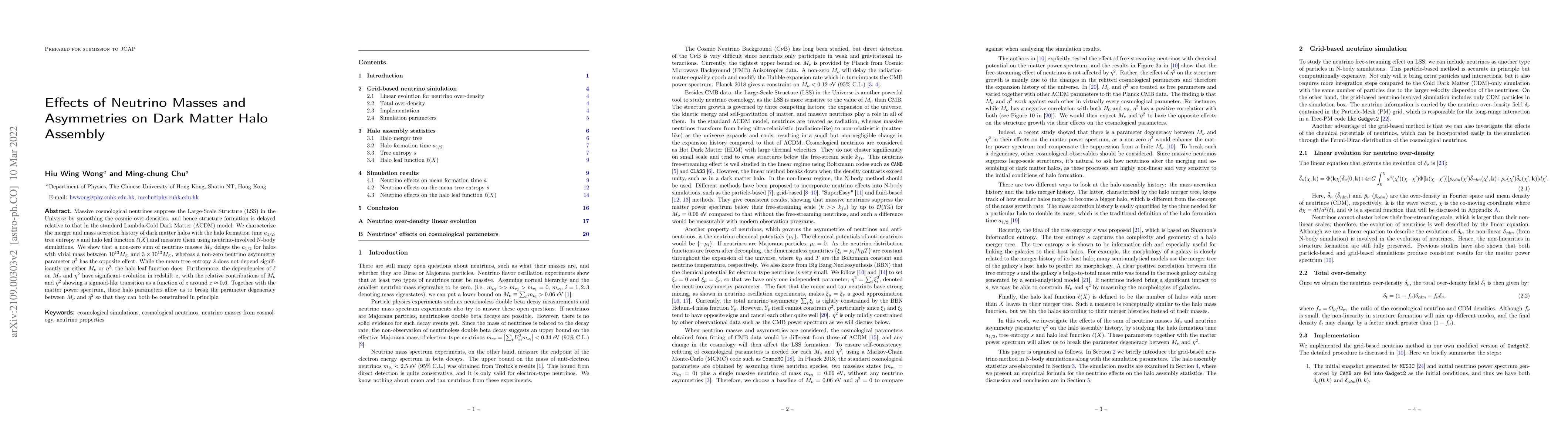 Thumbnail for Effects of Neutrino Masses and Asymmetries on Dark Matter Halo Assembly