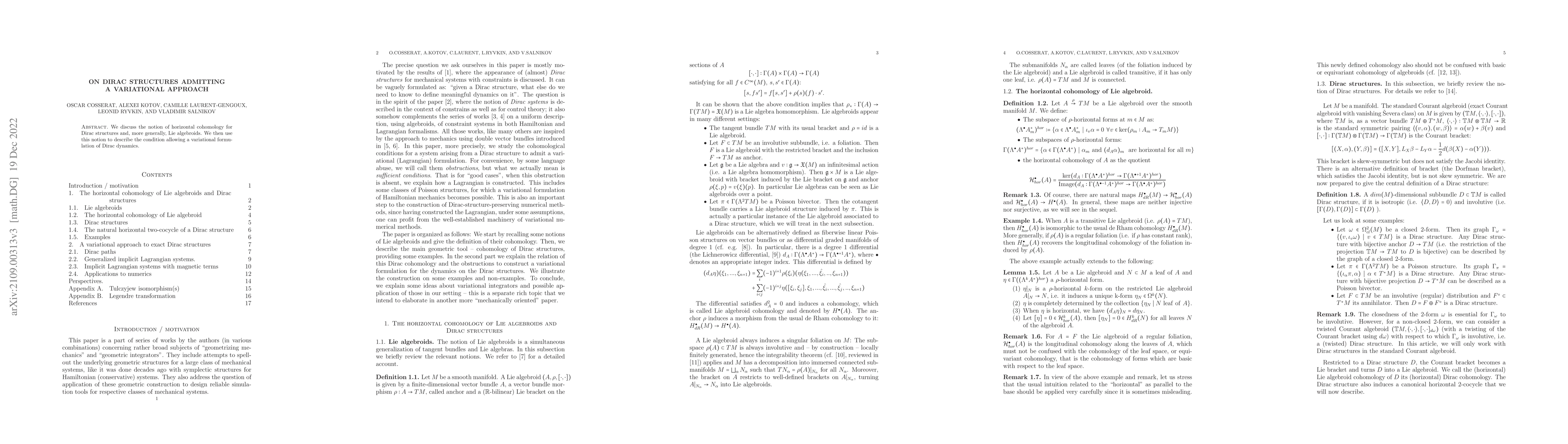 Thumbnail for On Dirac structures admitting a variational approach