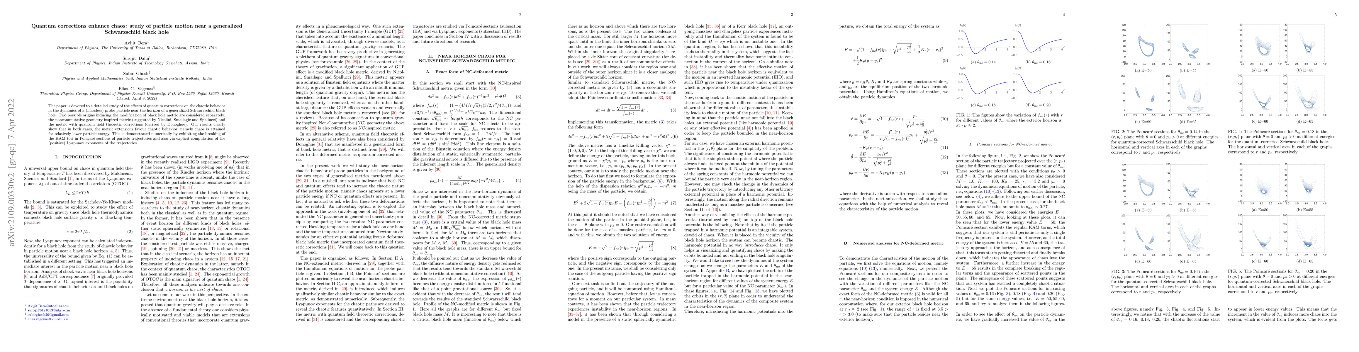 Thumbnail for Quantum corrections enhance chaos: study of particle motion near a
  generalized Schwarzschild black hole